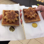 These croissant-style momiji follow the trend of croissant taiyaki, the popular fish-shaped doughnuts found throughout the country. Crispy, flaky and delicious, we found these on Miyajima—the birthplace of momiji-manju.